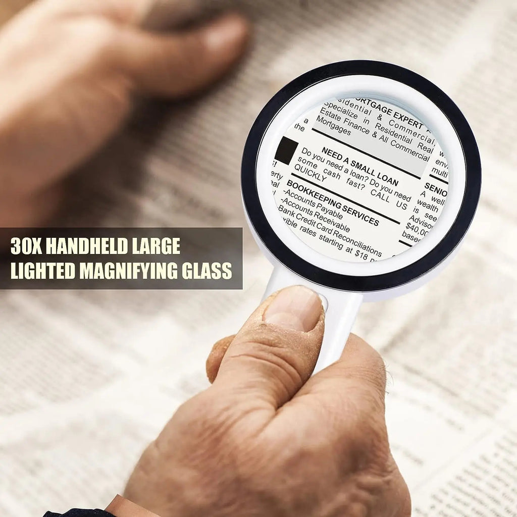 Handheld 30x Magnifying Glass