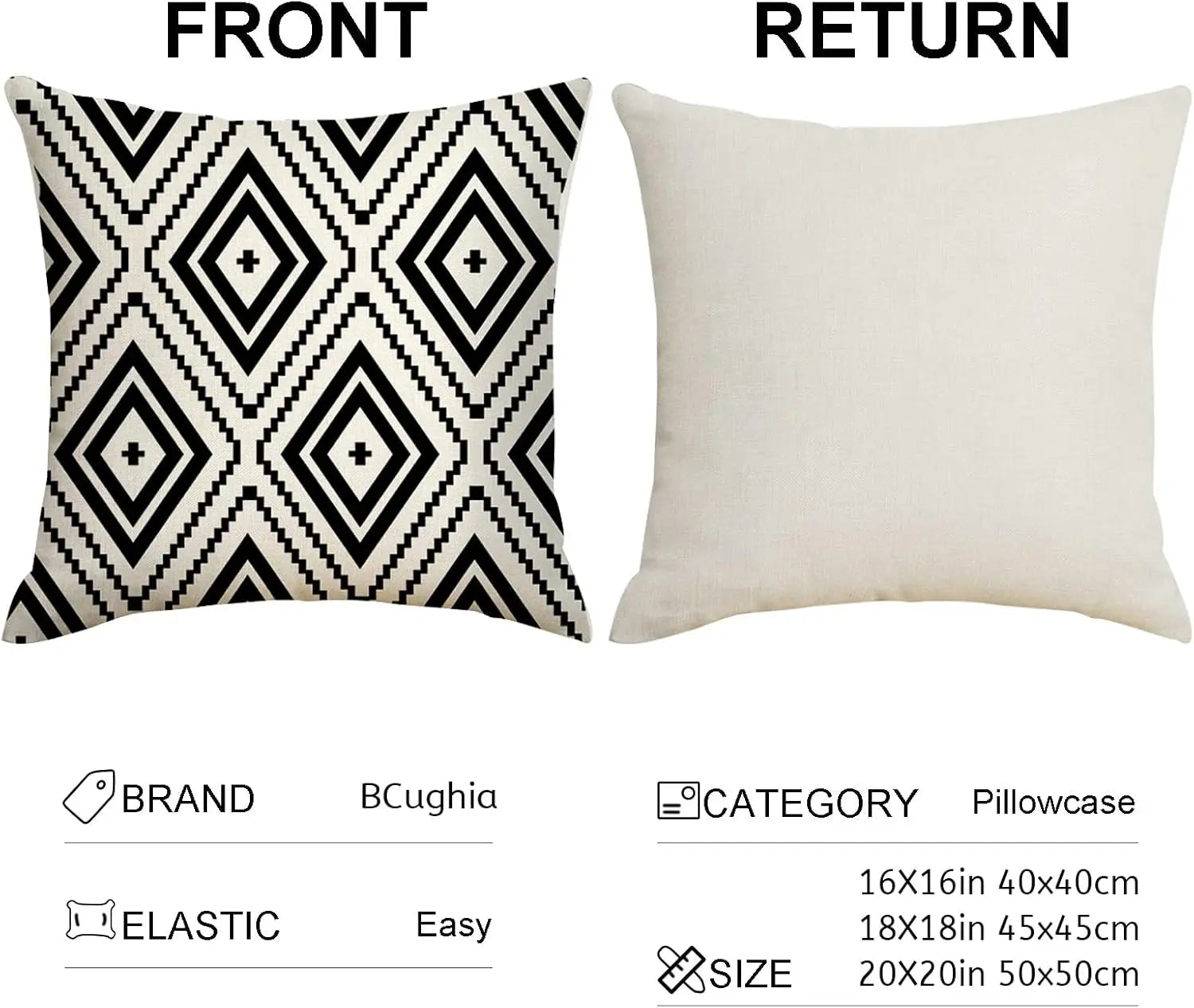 Geometric Linen Wave Pillow Cover