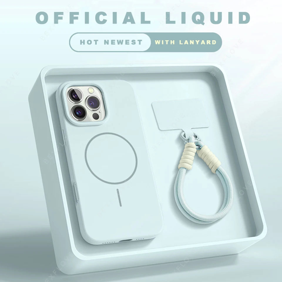 Magnetic Phone Case with Lanyard Strap