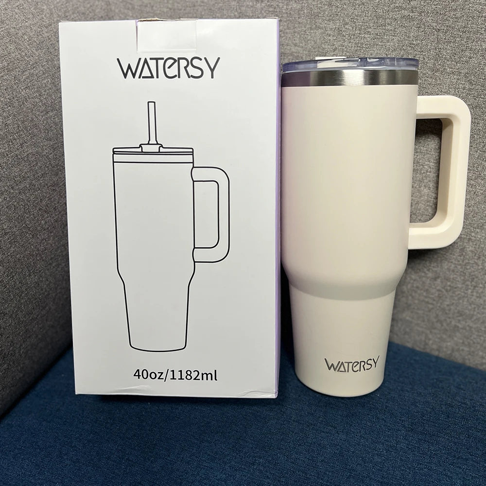 40oz Double Wall Thermal Insulated Tumbler with Handle