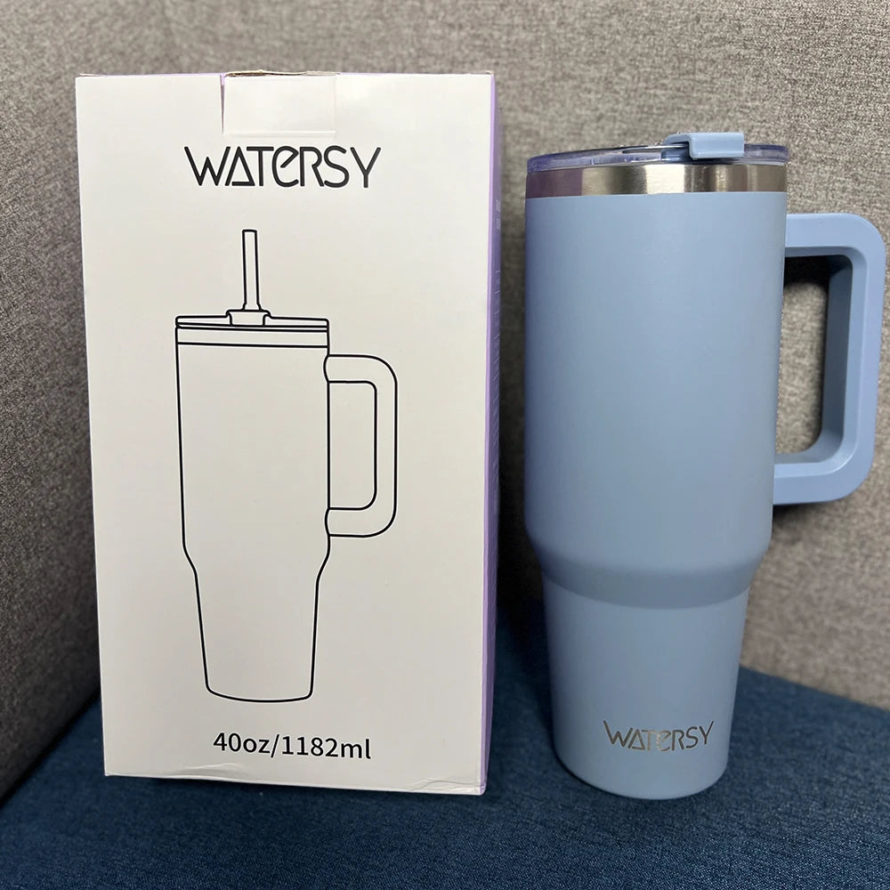 40oz Double Wall Thermal Insulated Tumbler with Handle