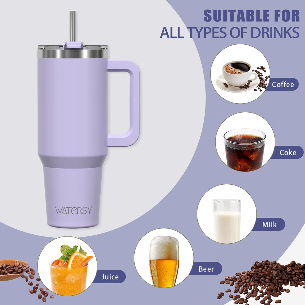 40oz Double Wall Thermal Insulated Tumbler with Handle