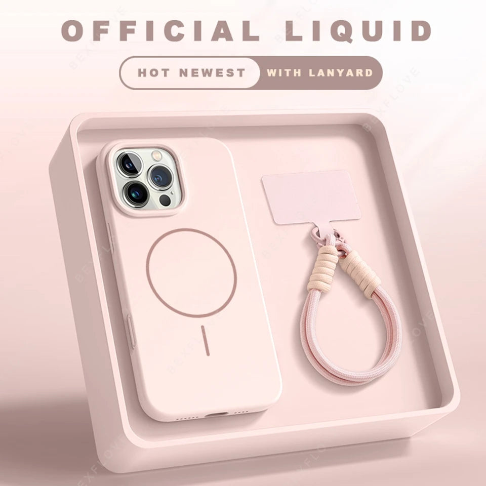 Magnetic Phone Case with Lanyard Strap